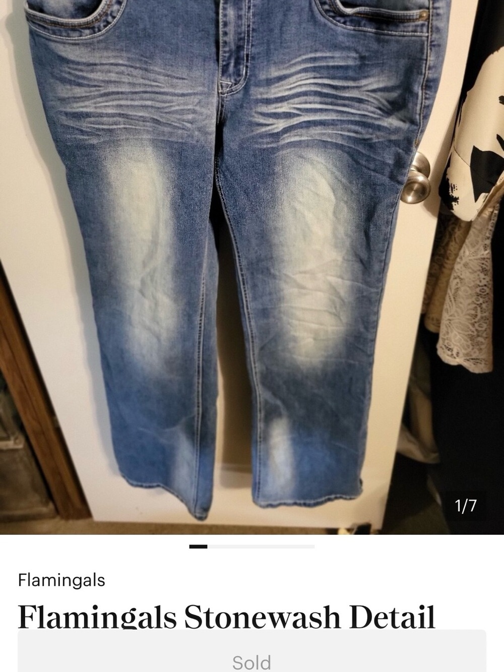 Flamingals Stonewash Detail Barrel Leg Jeans 2XL NWOT